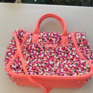 Vera Bradley bag with faux leather straps